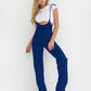 Salopette pantalon taille haute à lacets