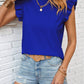 Fashion Ruffles Round Neck Short Sleeve Top