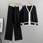Cardigan Sling Wide-leg Pants Three-piece Suit
