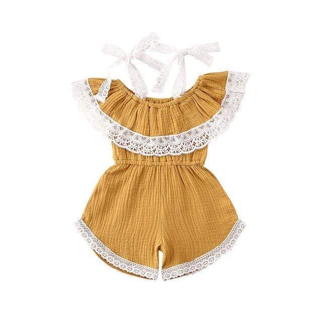 Combinaison à bretelles pour fille, combinaison asymétrique en dentelle de couleur unie
