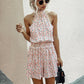 Floral halter strapless women's jumpsuit