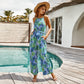 Printed halter jumpsuit