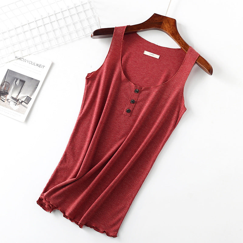 Threaded cotton women's vest
