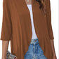 Solid Color Cardigan Coat Ruffle Top