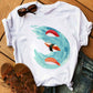 T-shirt ample à manches courtes et col rond pour femme
