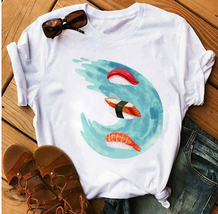 T-shirt ample à manches courtes et col rond pour femme