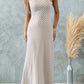 Robe rayée slim à une épaule et lacets pour femme