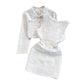 Elegant Tweed Two-piece Set With Long Sleeves