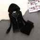Pure Color Small Feet Plus Size Velvet Women's Casual Suit