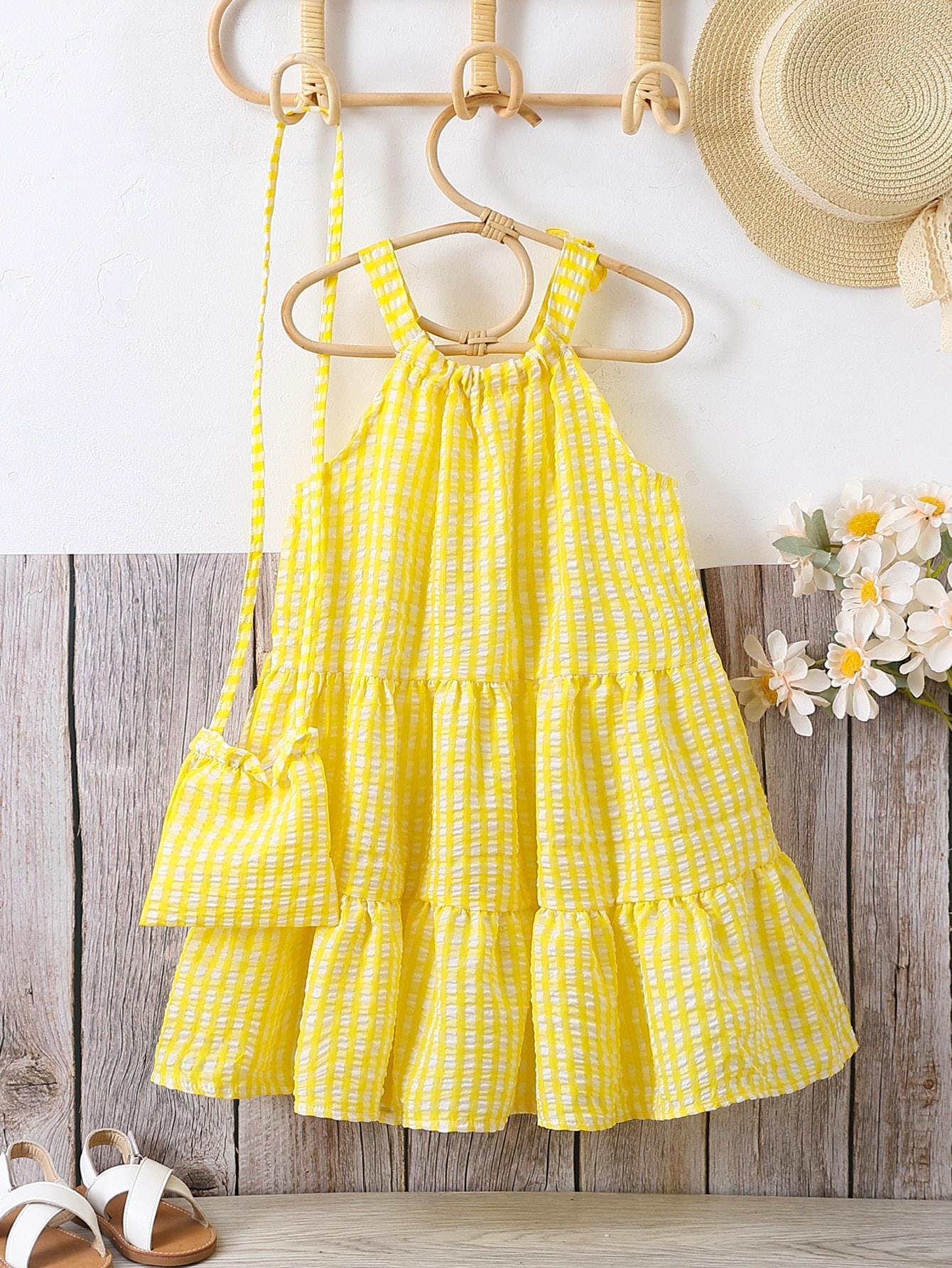 Girls Off-shoulder Halter Simple Solid Color Beach Holiday Dress