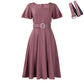 High-waisted Solid-color Elegant European And American-style Dress