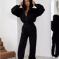 Women's Leak Girth Hat Sweater Ankle Banded Pants Sports Suit