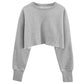 Women's Fashion Solid Color Short Sweatshirt