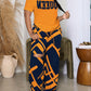Women's Fashion Short Sleeve Ripped Trousers Two-piece Set