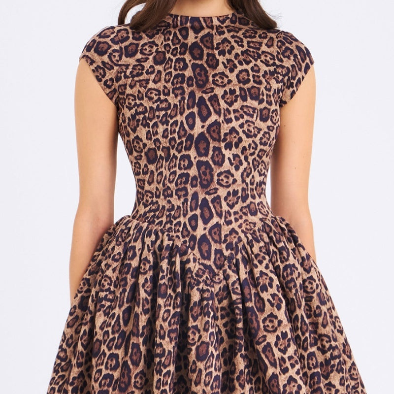Robe dos nu sexy à imprimé léopard