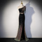 Robe femme noble tempérament design sens gland paillettes longue fendue queue de poisson jupe banquet