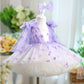 Purple Love Tutu Girl Bow Gauzy Gown Princess Dress