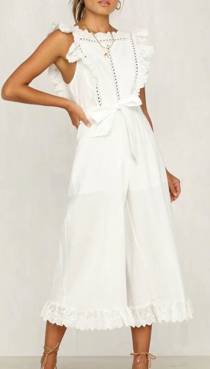 Lace panelling jumpsuit