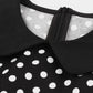 Robe rétro vintage SISHION VD1030 pour femmes, tenue d'été à pois noirs, style Hepburn, col Peter Pan 