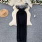 Women's Three-dimensional Flower Off-shoulder Slim Dress