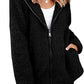 Veste chaude en polaire double face de couleur pure