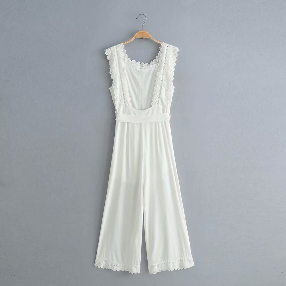 Lace panelling jumpsuit