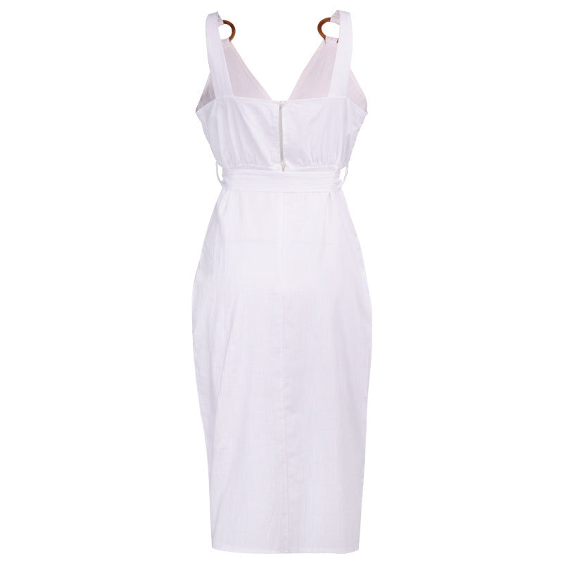 Solid color sleeveless dress