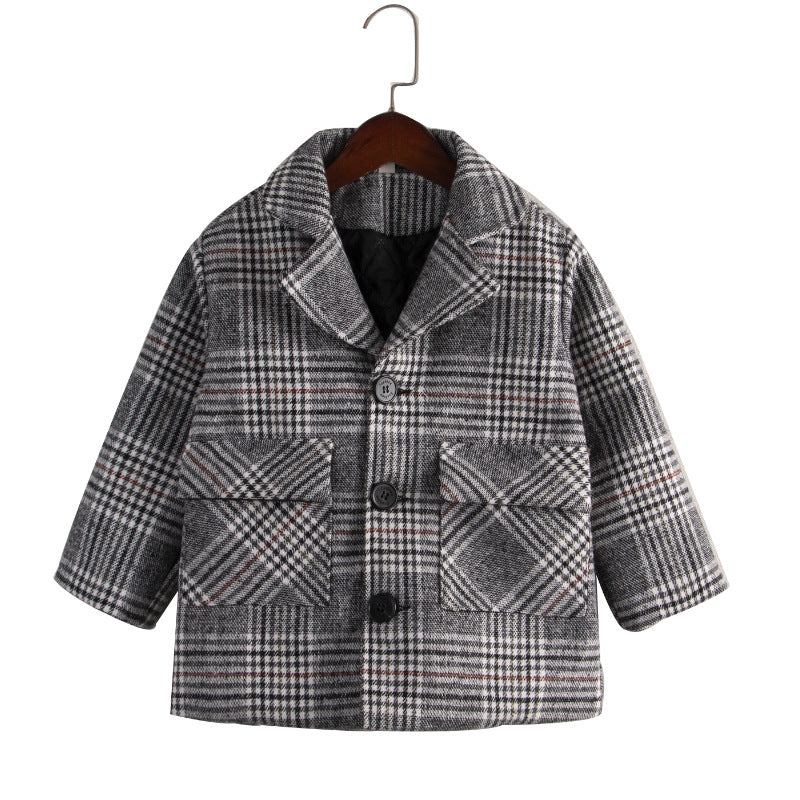 Children Casual Fashion Cotton Small Suit Gray