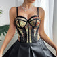 Strappy Underwire Sexy Hot Girl Backless Vest Top Corset Wrap Bust Fishbone Diamond Strap Tank Top