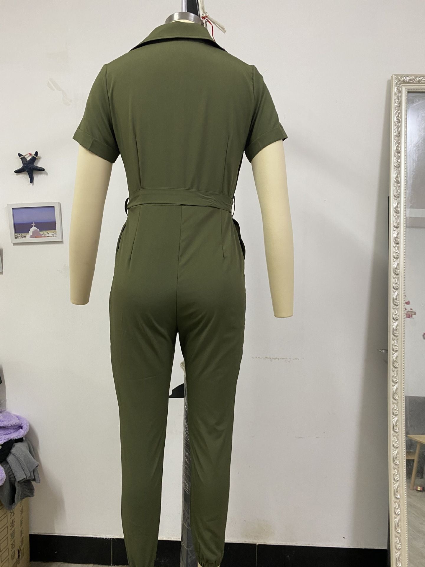 Combinaison taille haute à col en V