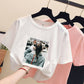 Women's loose ins trendy white short-sleeved t-shirt