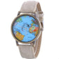 Canvas Band Map Dial Plate Watch