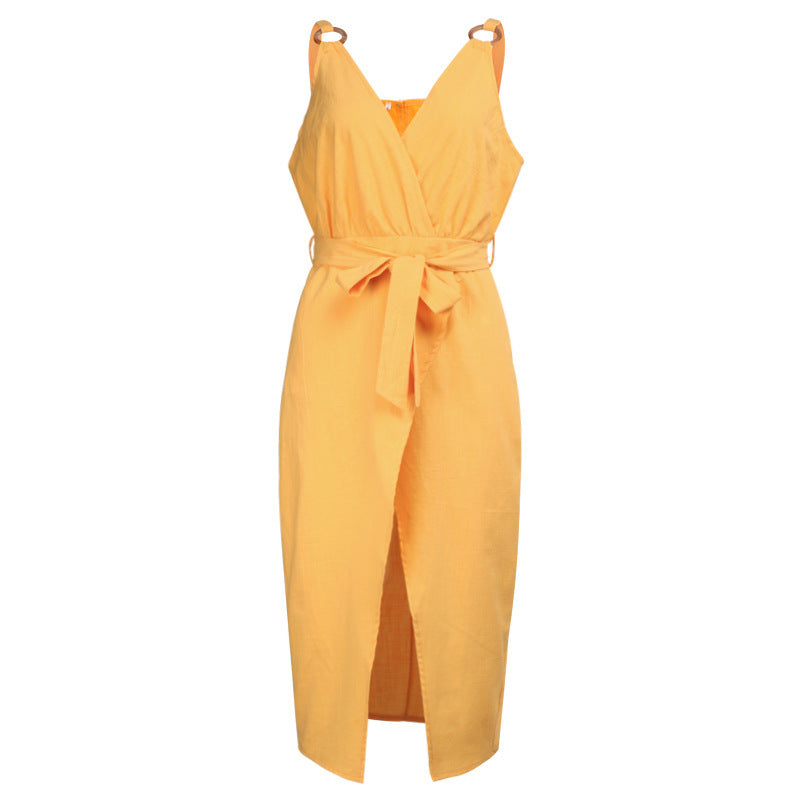 Solid color sleeveless dress