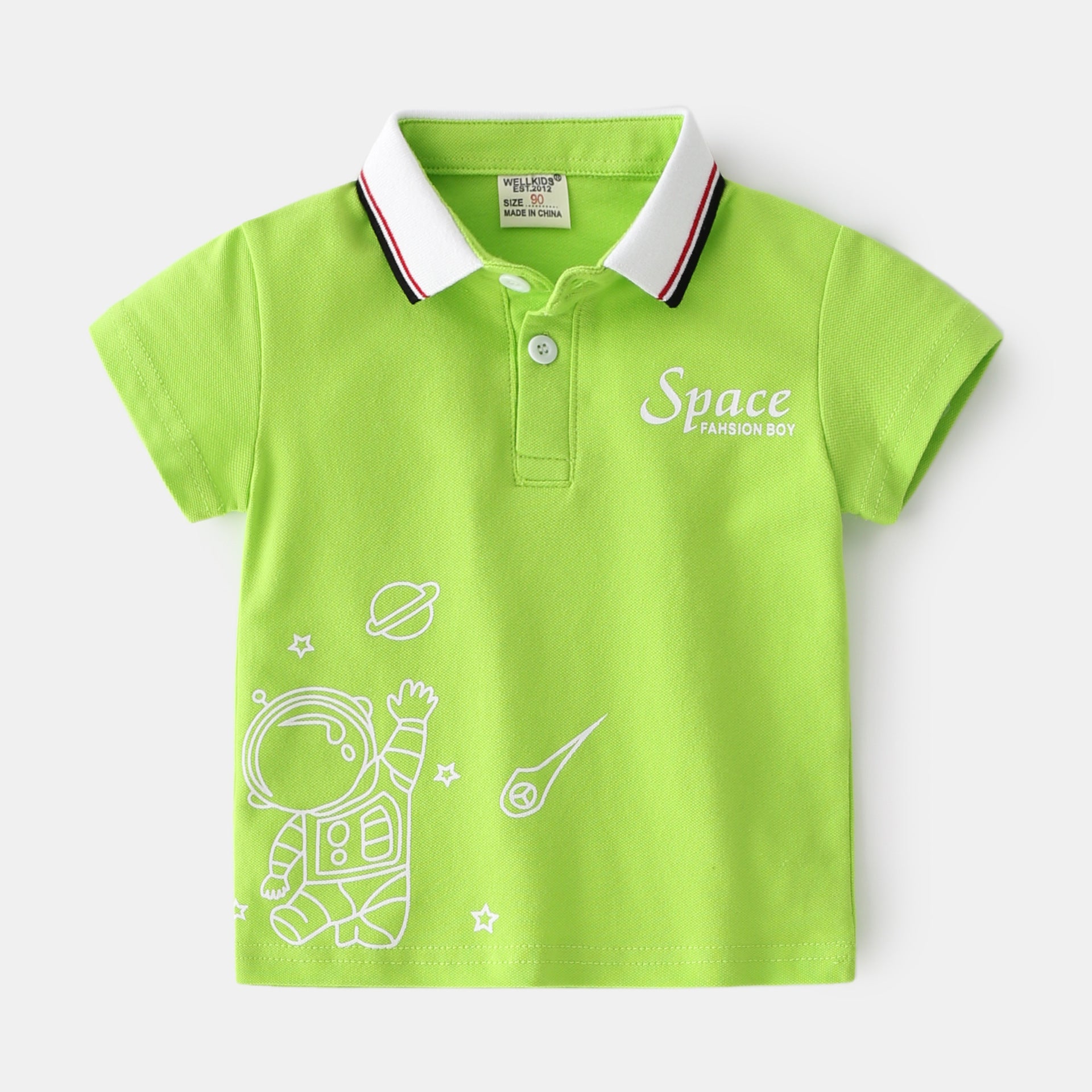 Children's Short Sleeve Top With Lapel Collar