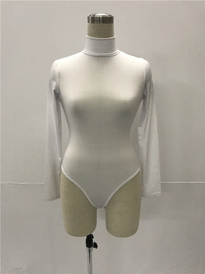 Combinaison slim à manches longues et col haut pour femme, 12 couleurs, la plus vendue, pour l'hiver 
