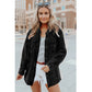 Women's Long Sleeve Solid Color Lapel Mid Shirt Jacket