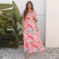 European And American Fashion All-match Abstract Printing High Waist Dress