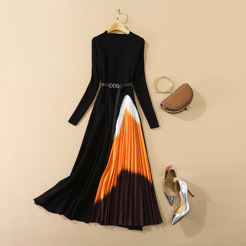 Robe tricotée à la cheville