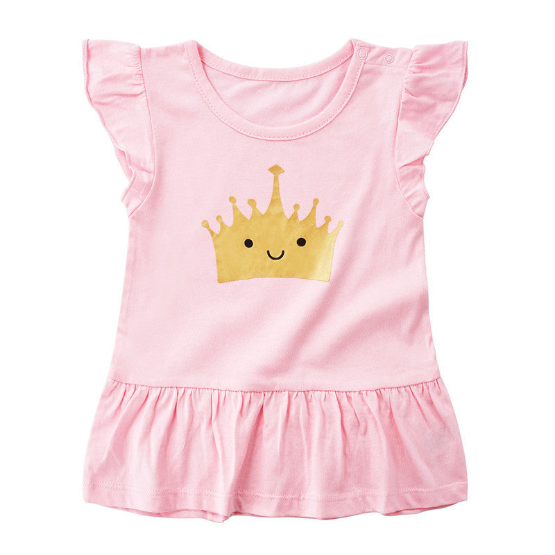 Hauts d'été pour filles, jupes et robes pour enfants de petite et moyenne taille