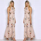 Robe longue sexy dos nu imprimée vintage