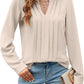 Temperament Commute Long Sleeve Solid Color Sweet Top Women's V-neck Design