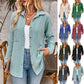 Striped Contrast Color Pocket Long Sleeve Shirt
