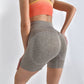 Short de yoga rayé taille haute, pantalon moulant pour femme, leggings de sport, de course à pied et de fitness