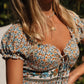 Retro floral print top