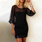Womens Mesh Sequin Bodycon Dress
