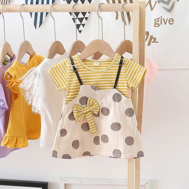 Robe d'été pour enfants, robe de princesse à manches courtes