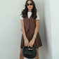 European And American Sleeveless Top Pleated High Waist Short Skirt Women's Two-piece Suit