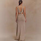 Twisted Vest Gold And Silver Wire Spring And Summer V-neck Dress
