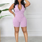 Women's Casual Sleeveless Candy Multi-color Zipper Jumpsuit