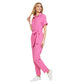 Women's Solid Color Short-sleeved Jumpsuit Trousers